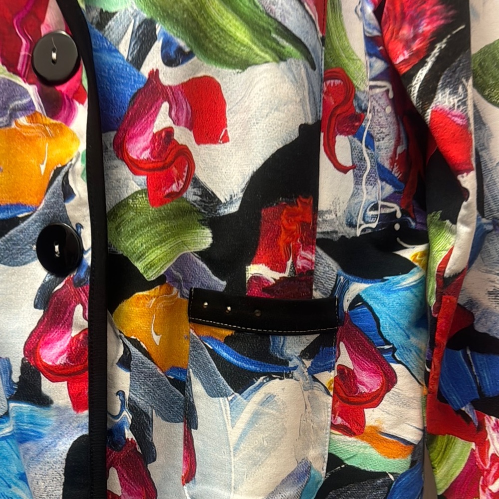 Colorful Abstract Women's Blazer Size XL - Picture 8 of 8
